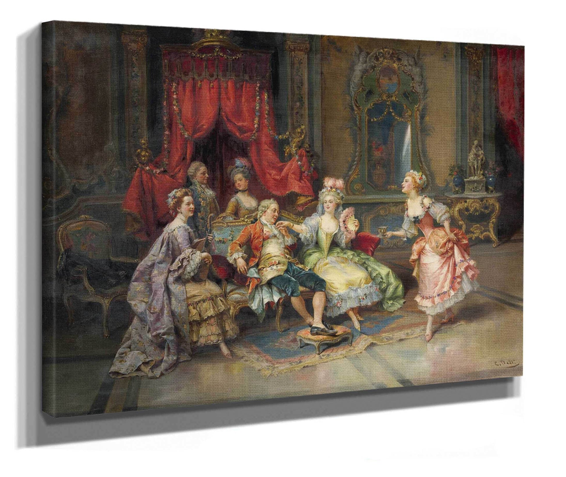 Louis Xv In The Throne Room by Cesare Auguste Detti