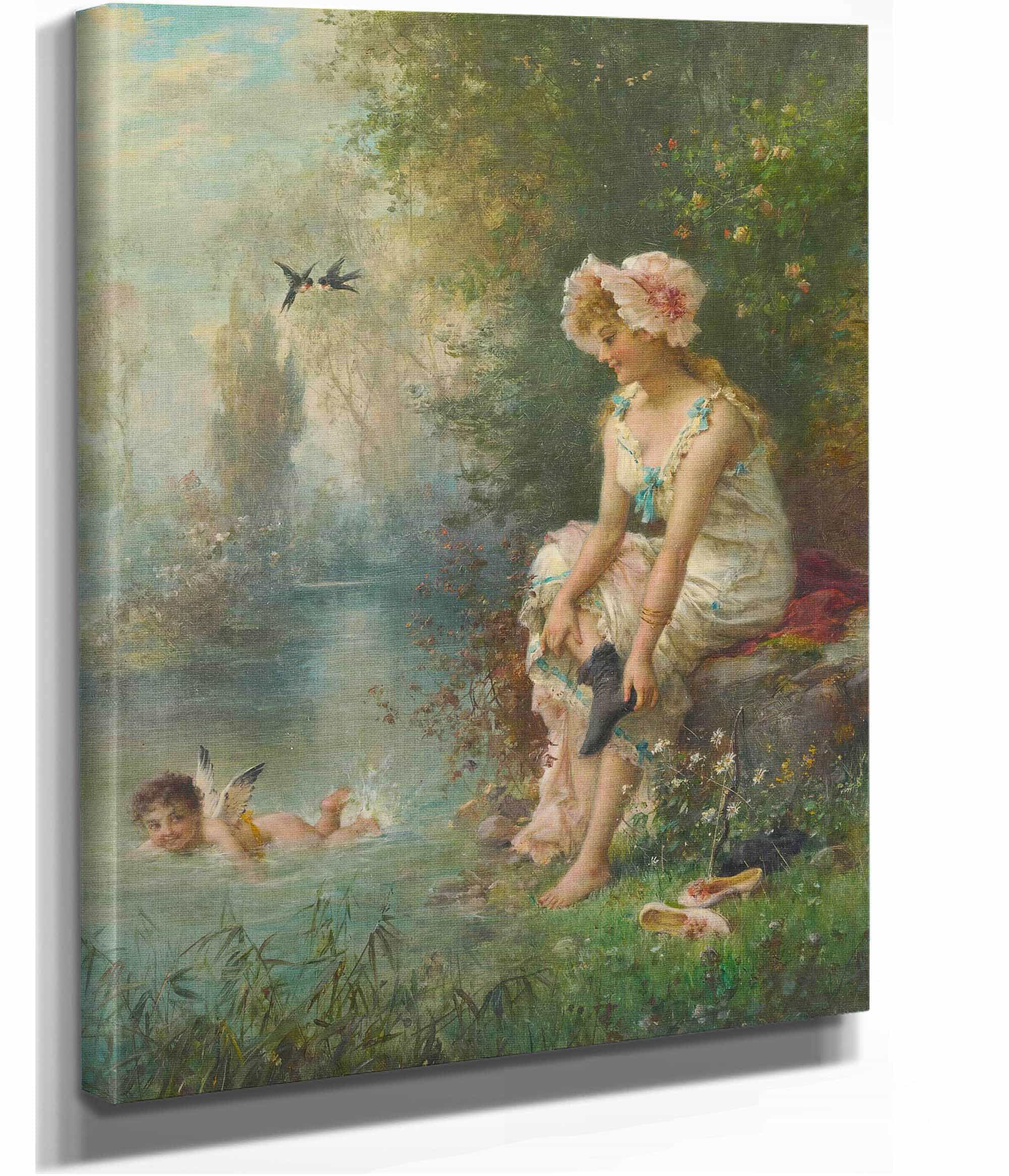 Love By The Rivers Edge by Hans Zatzka