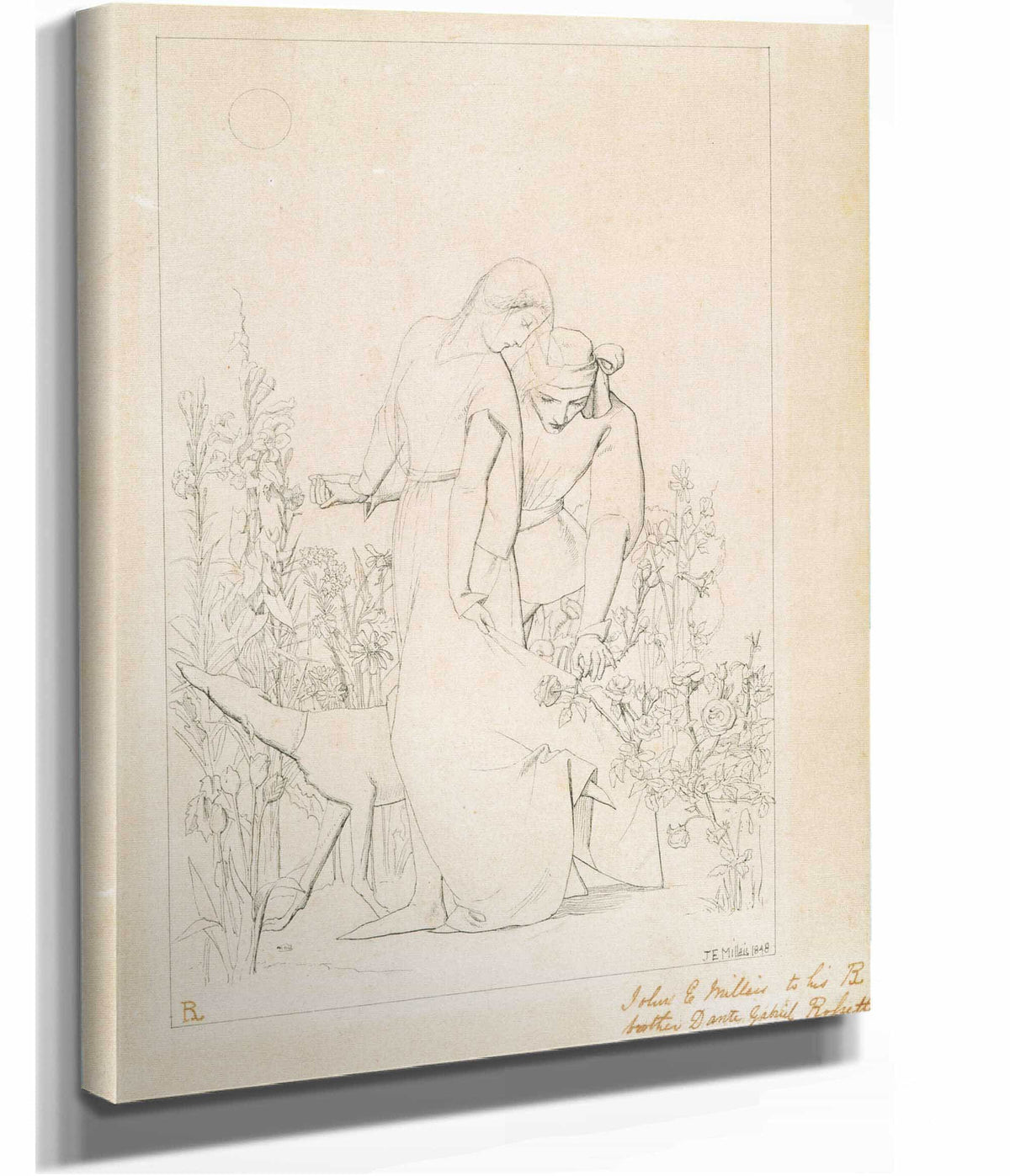 Lovers By A Rosebush by Sir John Everett Millais