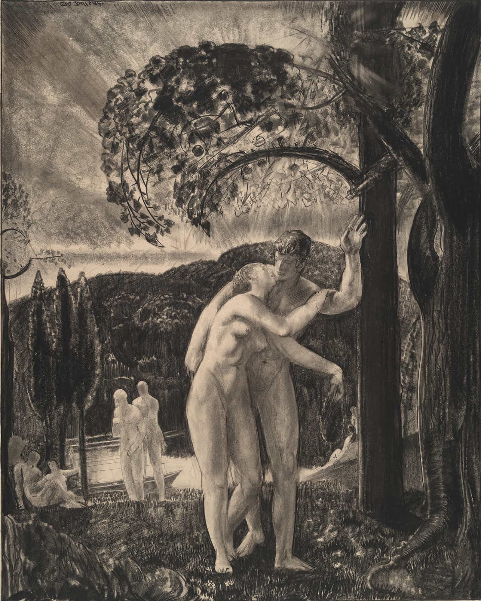 Lovers Still Whispered In The Dusk by George Wesley Bellows