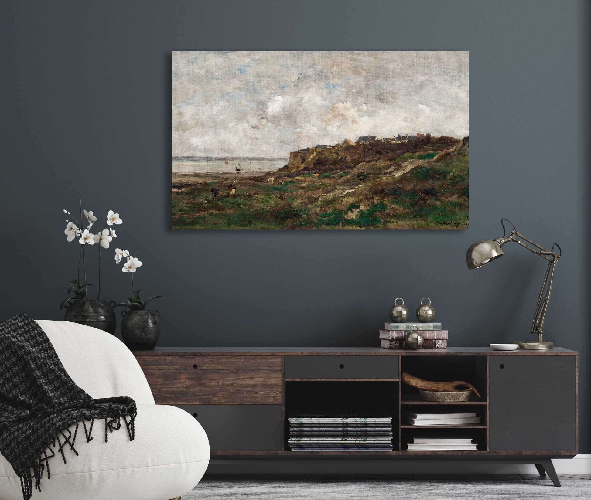 Low Tide At Villerville by Charles Francois Daubigny