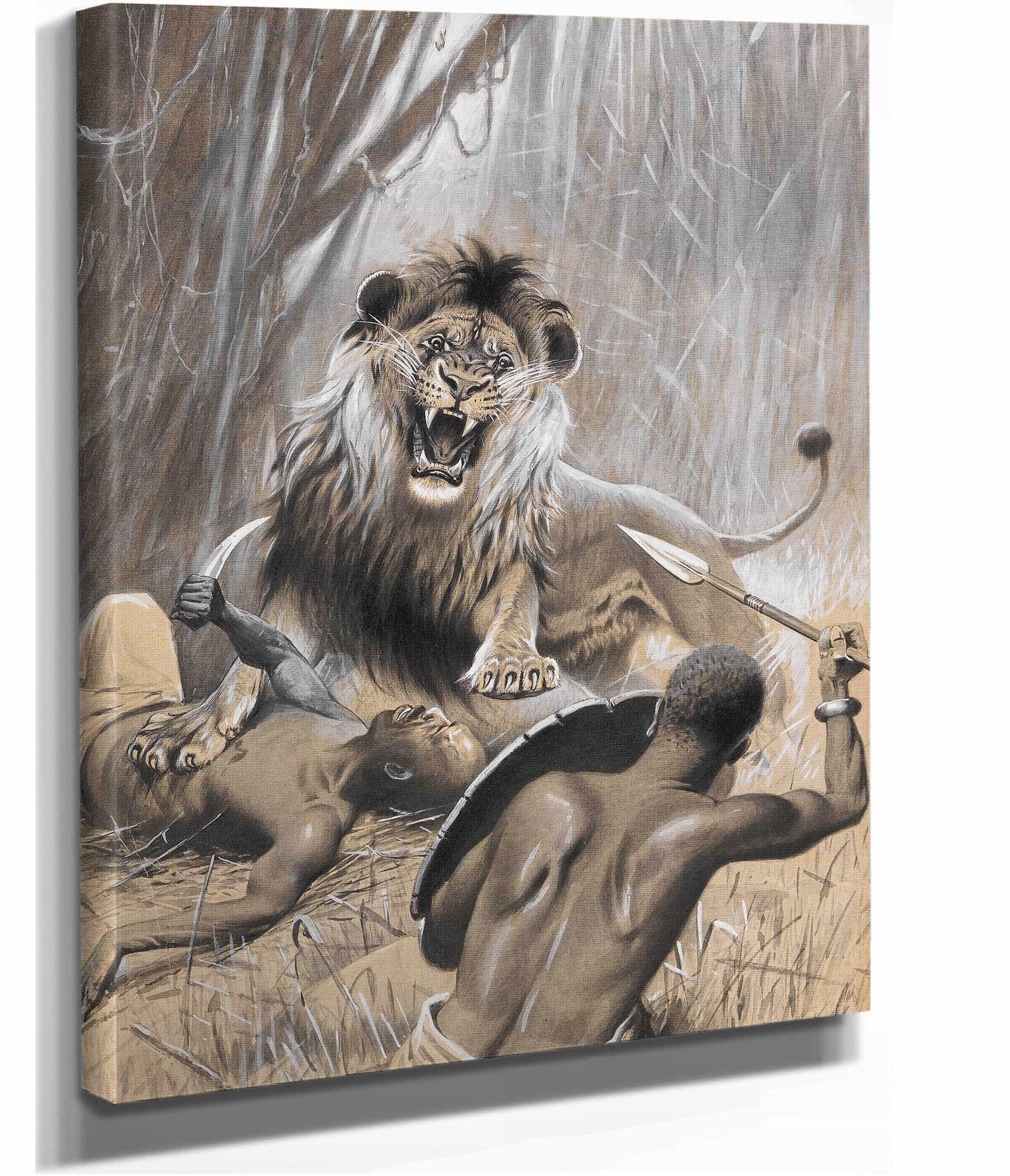 Lowenjagd by Wilhelm Kuhnert