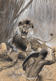 Lowenjagd by Wilhelm Kuhnert