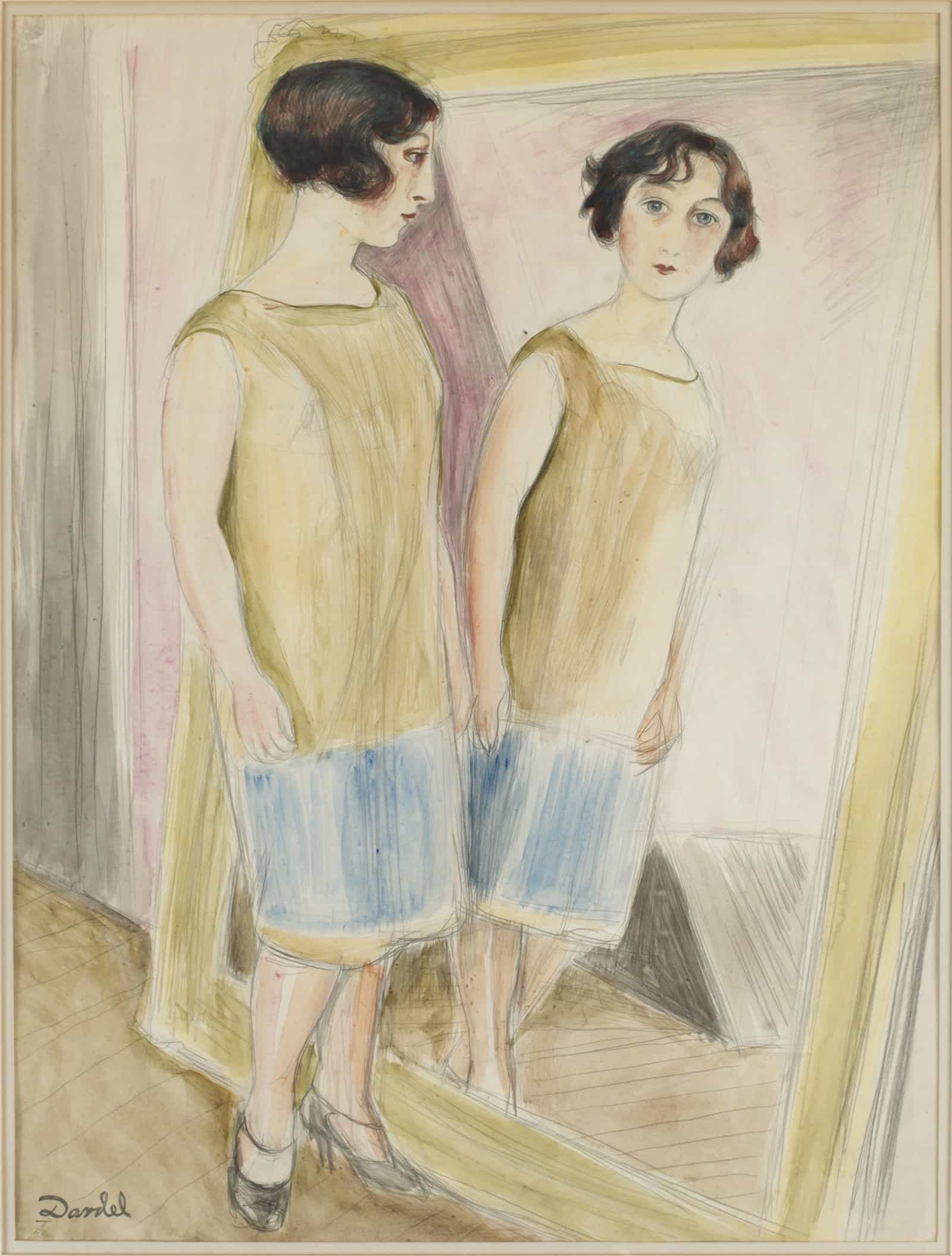 Lucienne Vid Spegeln by Nils Dardel