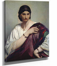 Lucrezia Borgia Portrait Of A Roman Woman In White Tunic And Red Robe by Anselm Feuerbach