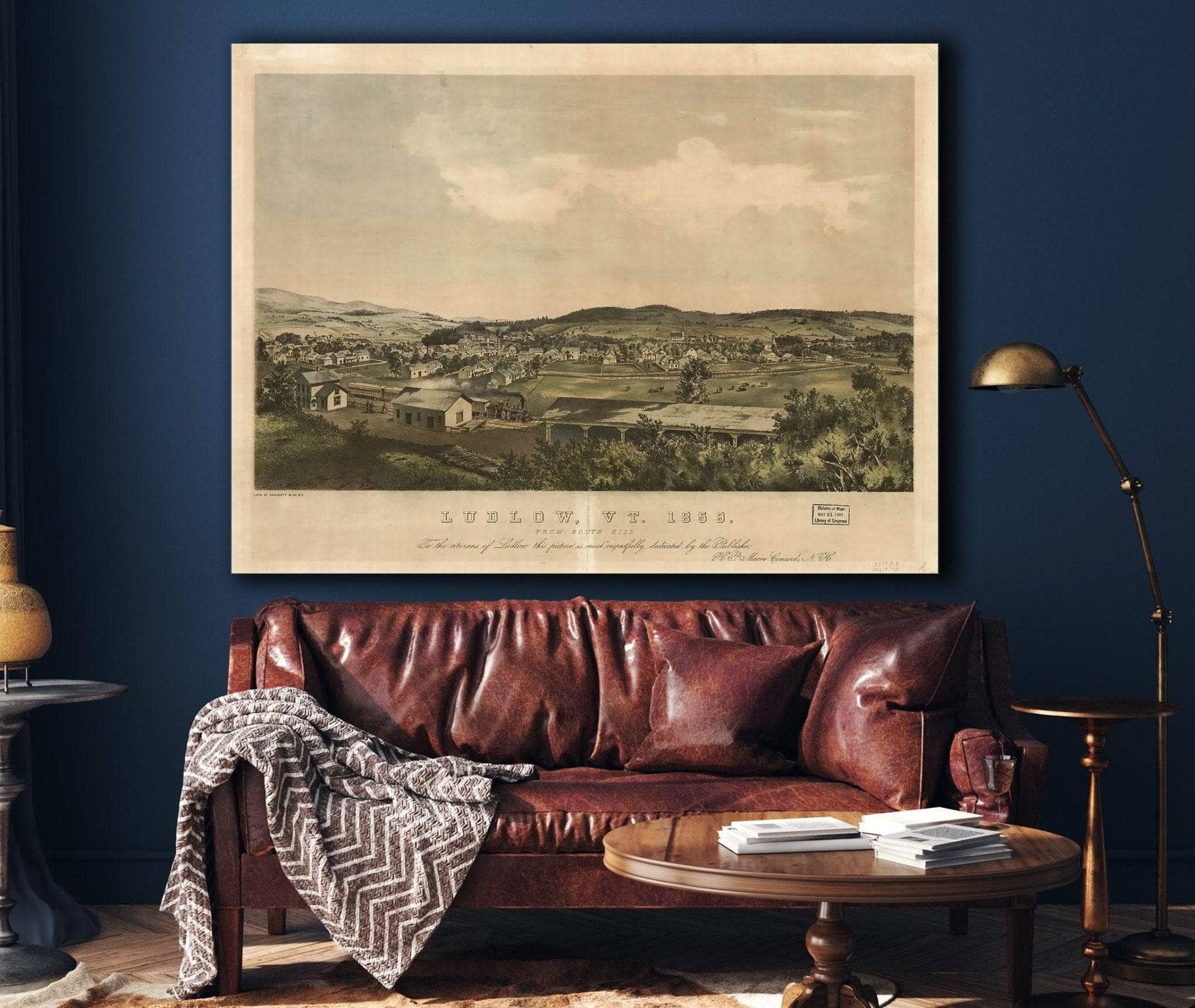 Ludlow Vt 1859 From South Hill   Lith Of Endicott & Co Ny State of New York