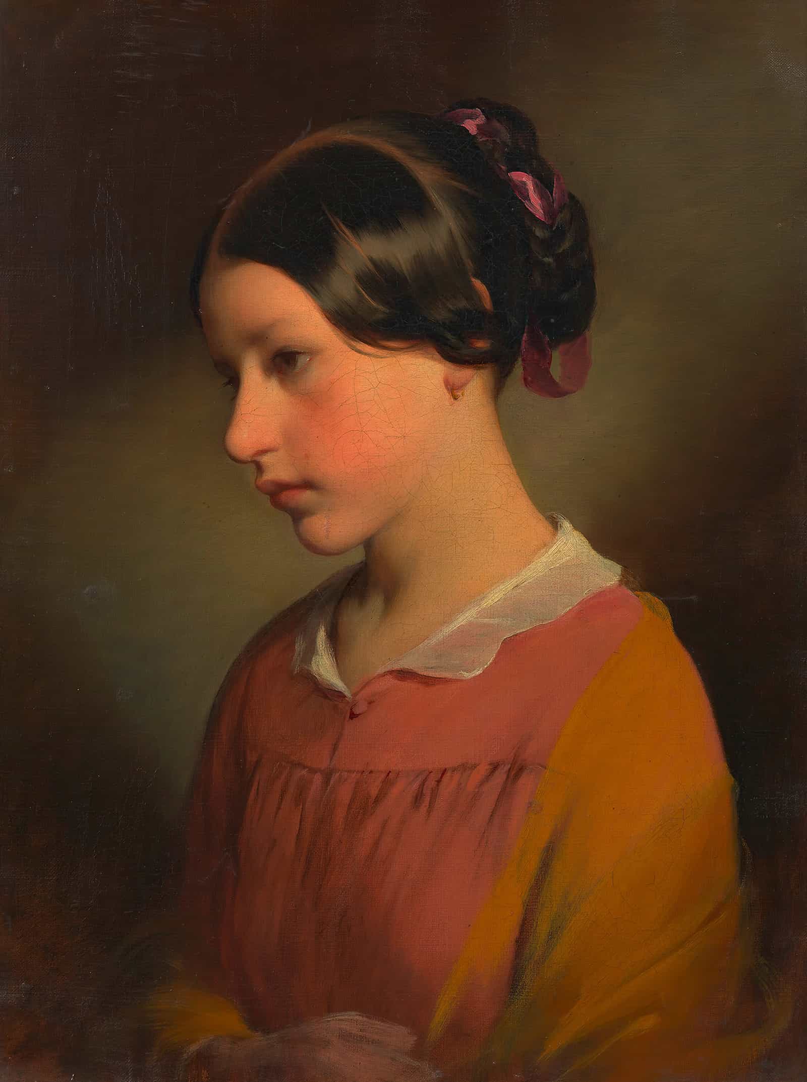 Ludmilla Amerling Tochter Des Kunstlers Als Kind by Friedrich Von Amerling