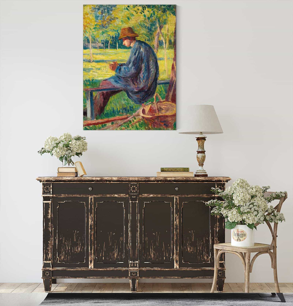 Ludovic Rodo Pissarro Dans Le Jardin De Son Pere A Eragny by Maximilien Luce