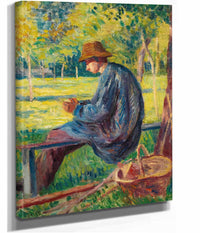 Ludovic Rodo Pissarro Dans Le Jardin De Son Pere A Eragny by Maximilien Luce