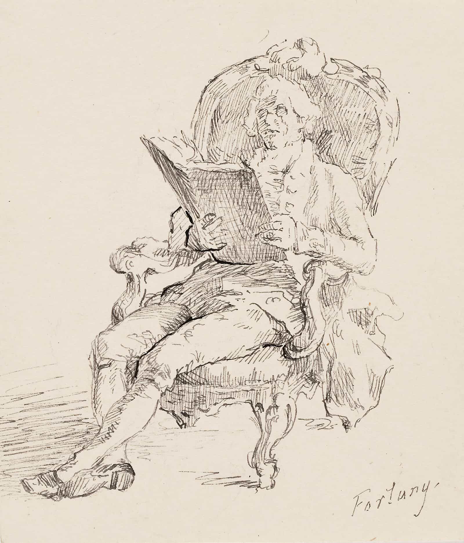 Lukeva Mies Mariano Fortunyn Mukaan by Helene Schjerfbeck