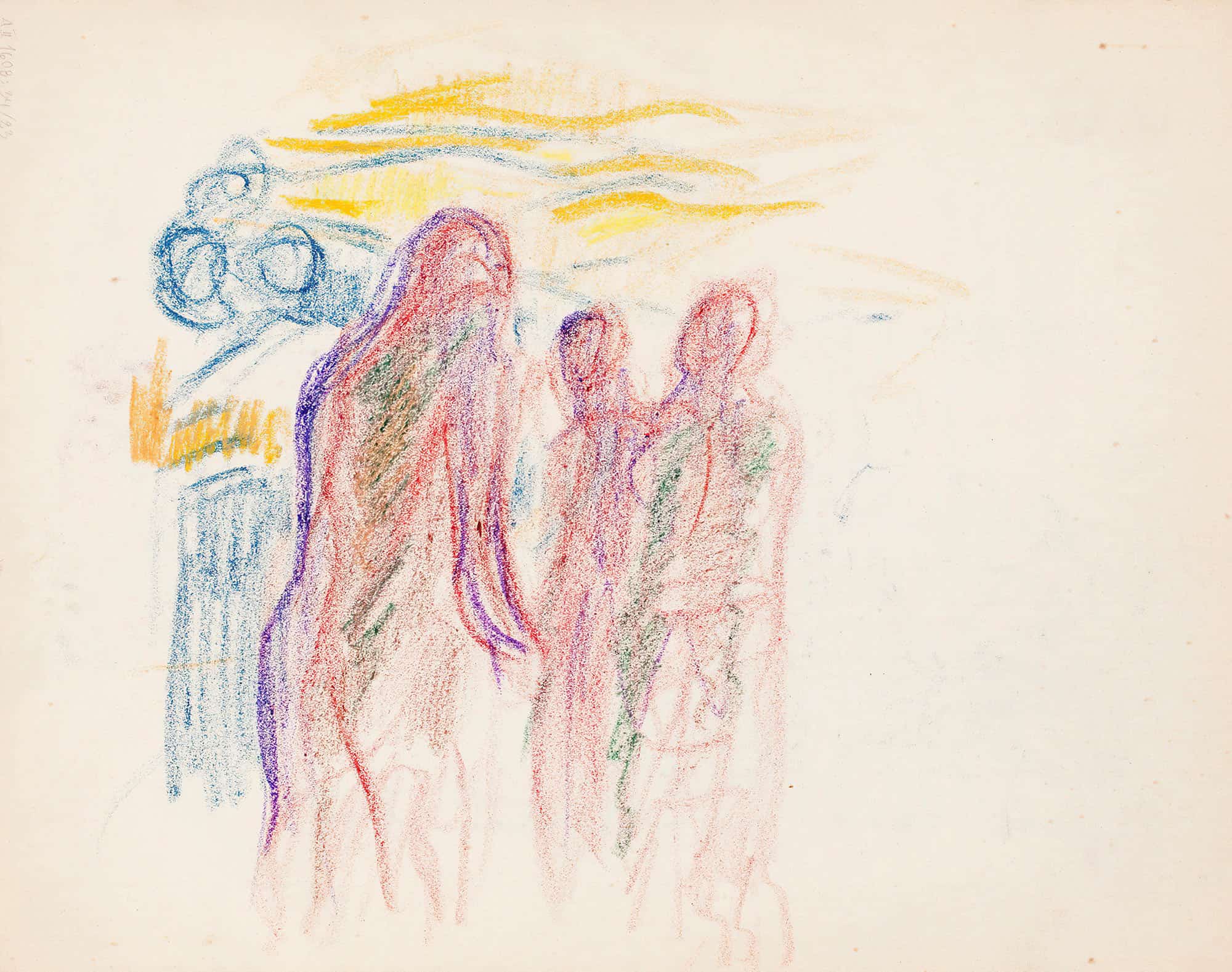 Luonnos Nylands Nationin Veljesvala Maalausta Varten Keskiosa by Magnus Enckell