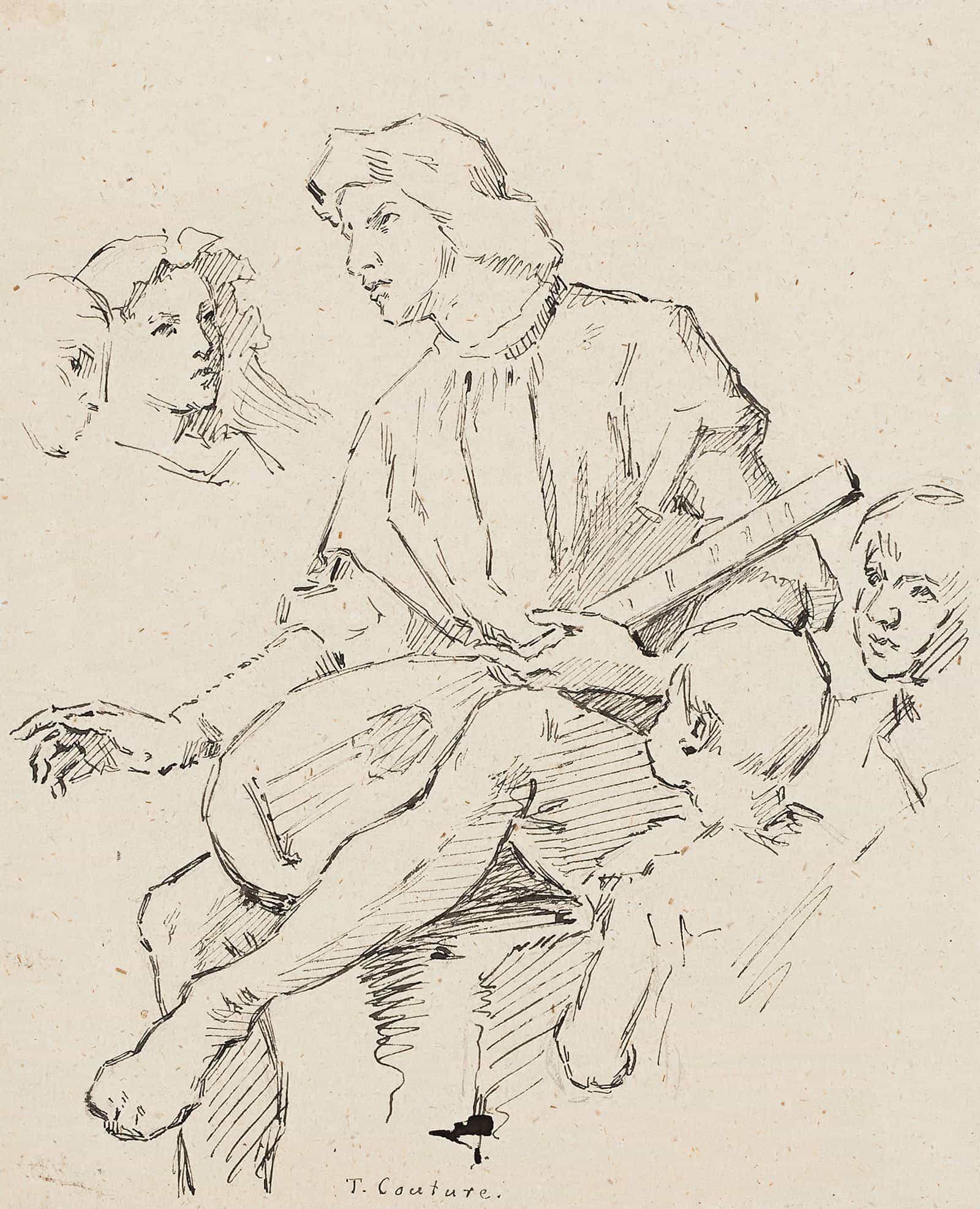 Luutunsoittaja Thomas Couturen Mukaan  by Helene Schjerfbeck