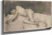 Lying Female Nude by Jozef Hanula