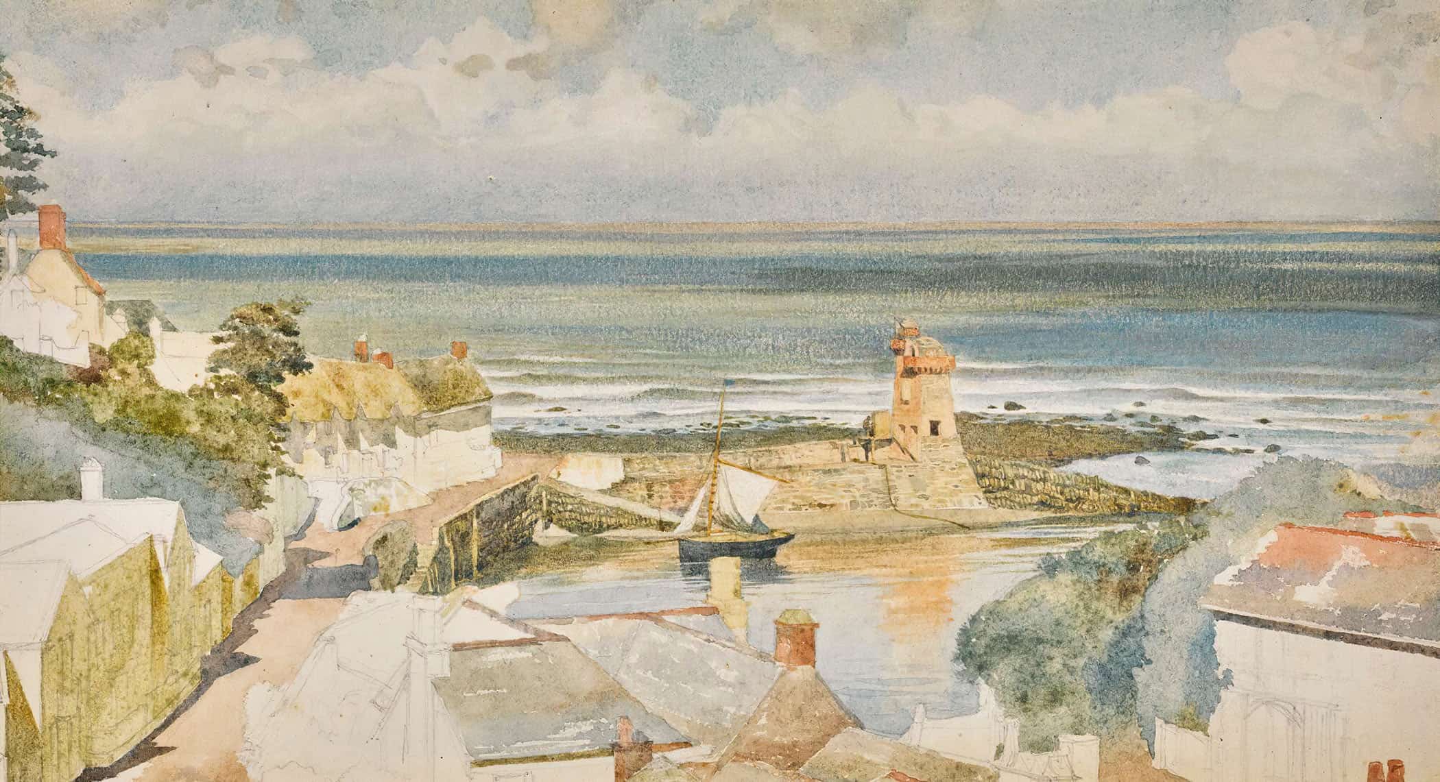 Lynmouth Harbour Devon by Edward John Poynter