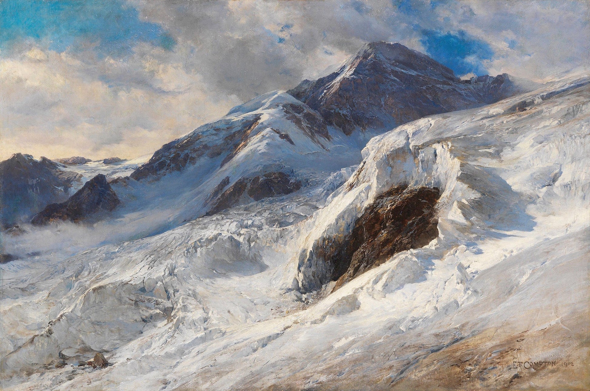 Lyskamm Monte Rosa by Edward Theodore Compton