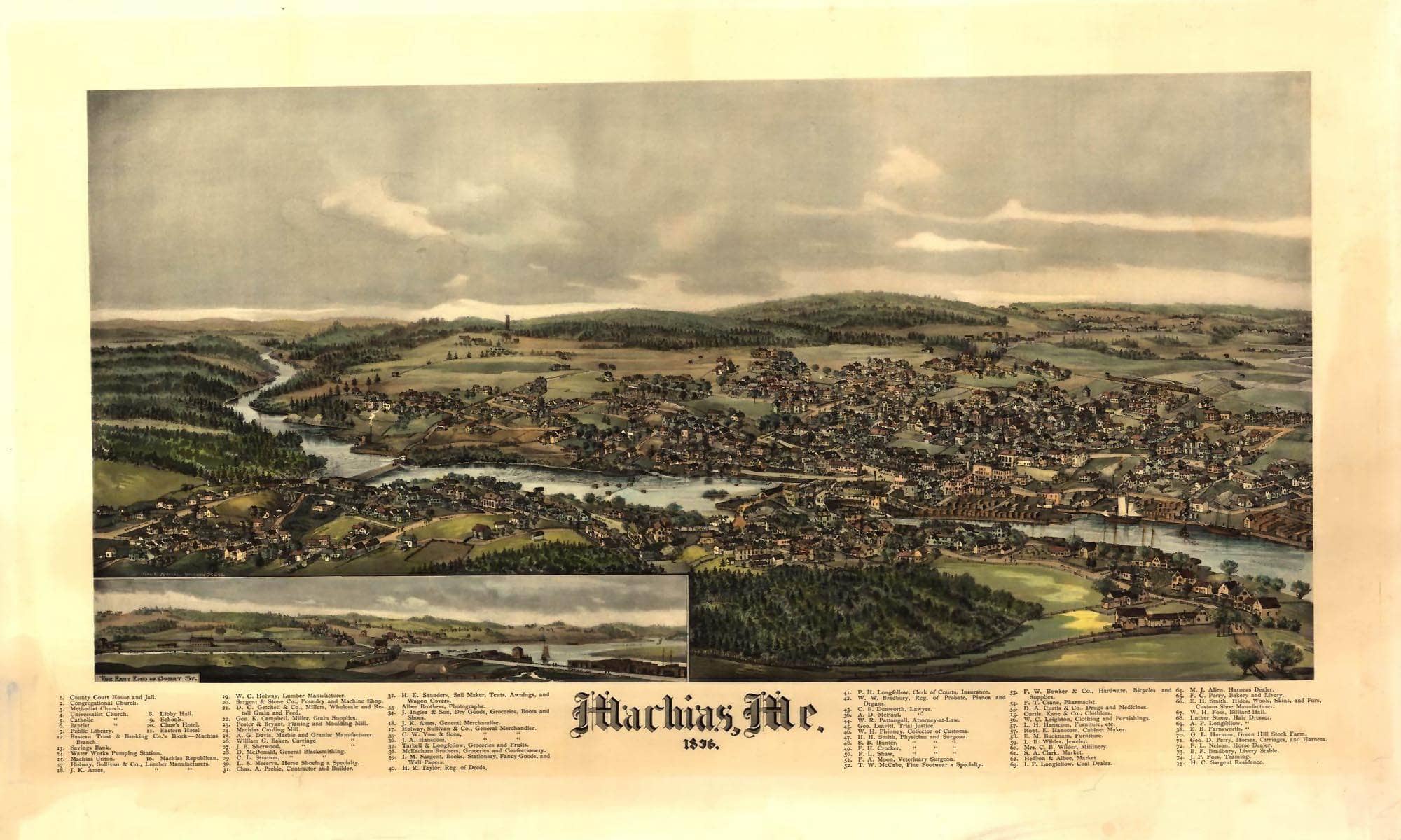 Machias Me 1896  State Of Maine