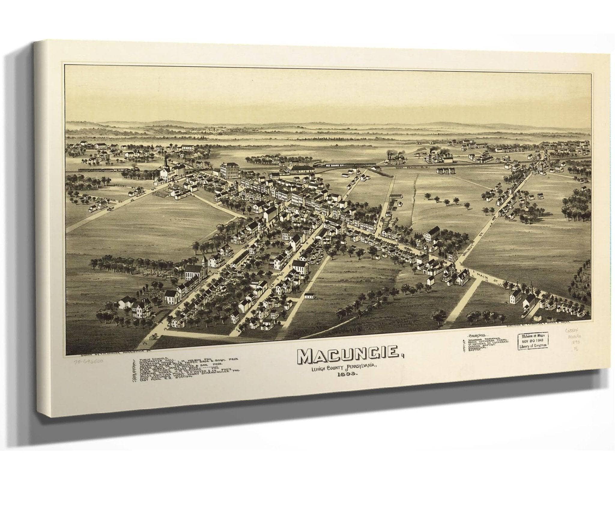 Macungie Lehigh County Pennsylvania 1893  State Of Pennsylvania