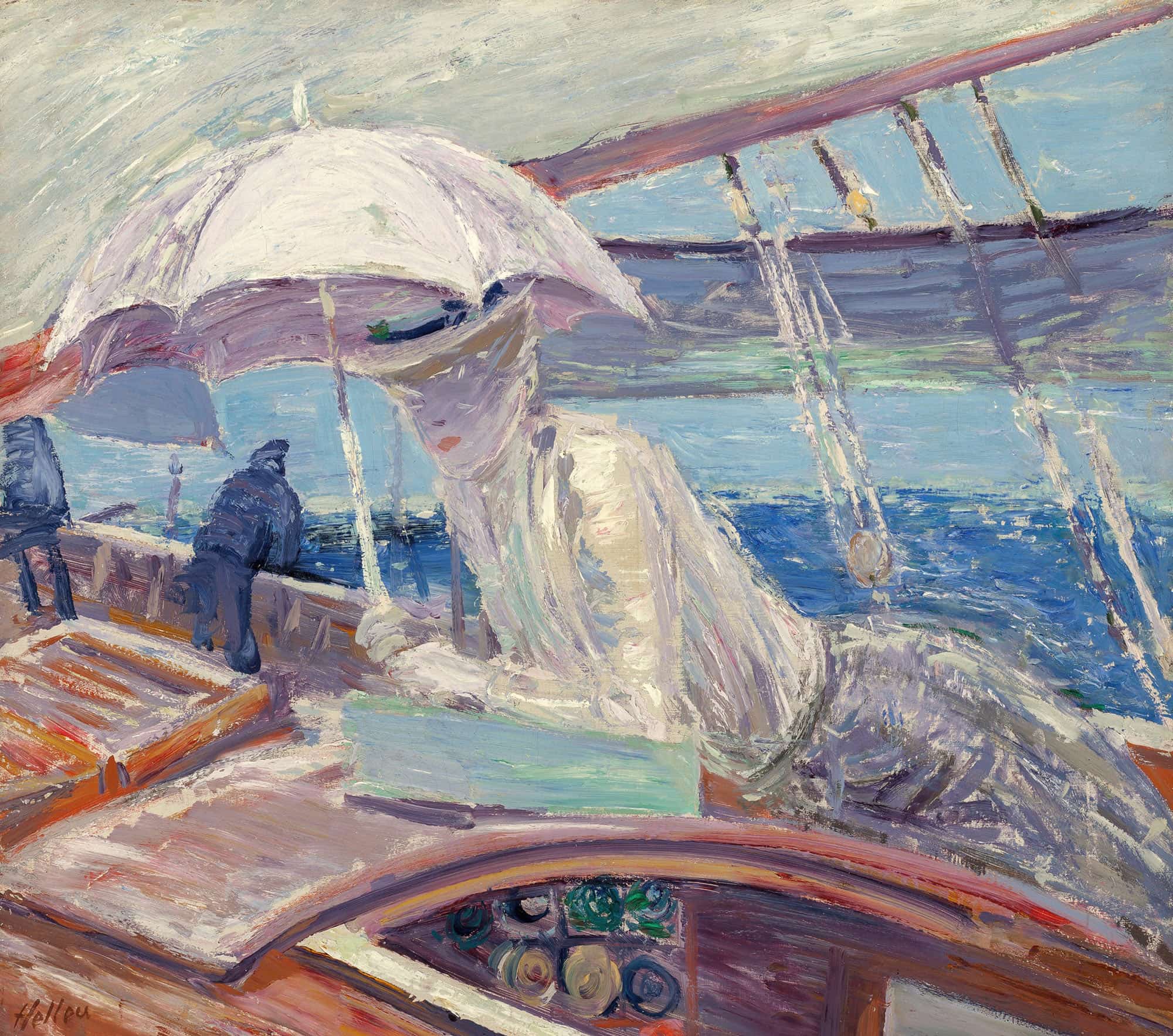 Madame Helleu Aboard The Yacht Bird by Paul Cesar Helleu