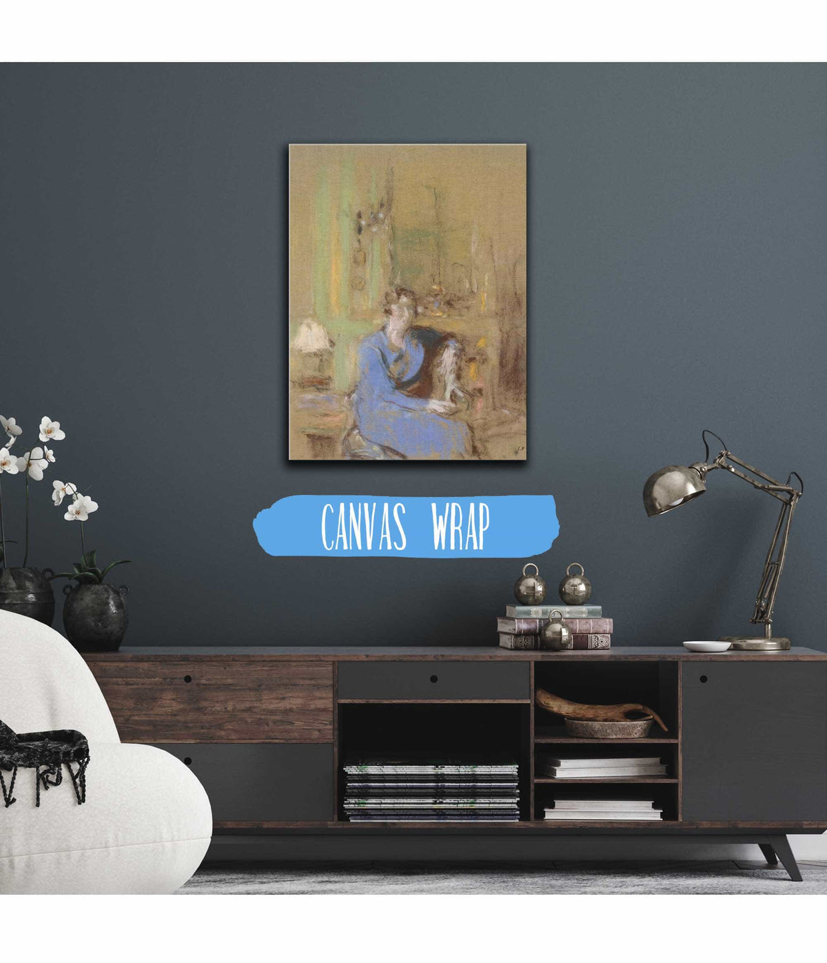 Madame Lucien Sauphar Assise Dans Son Salon by Edouard Vuillard