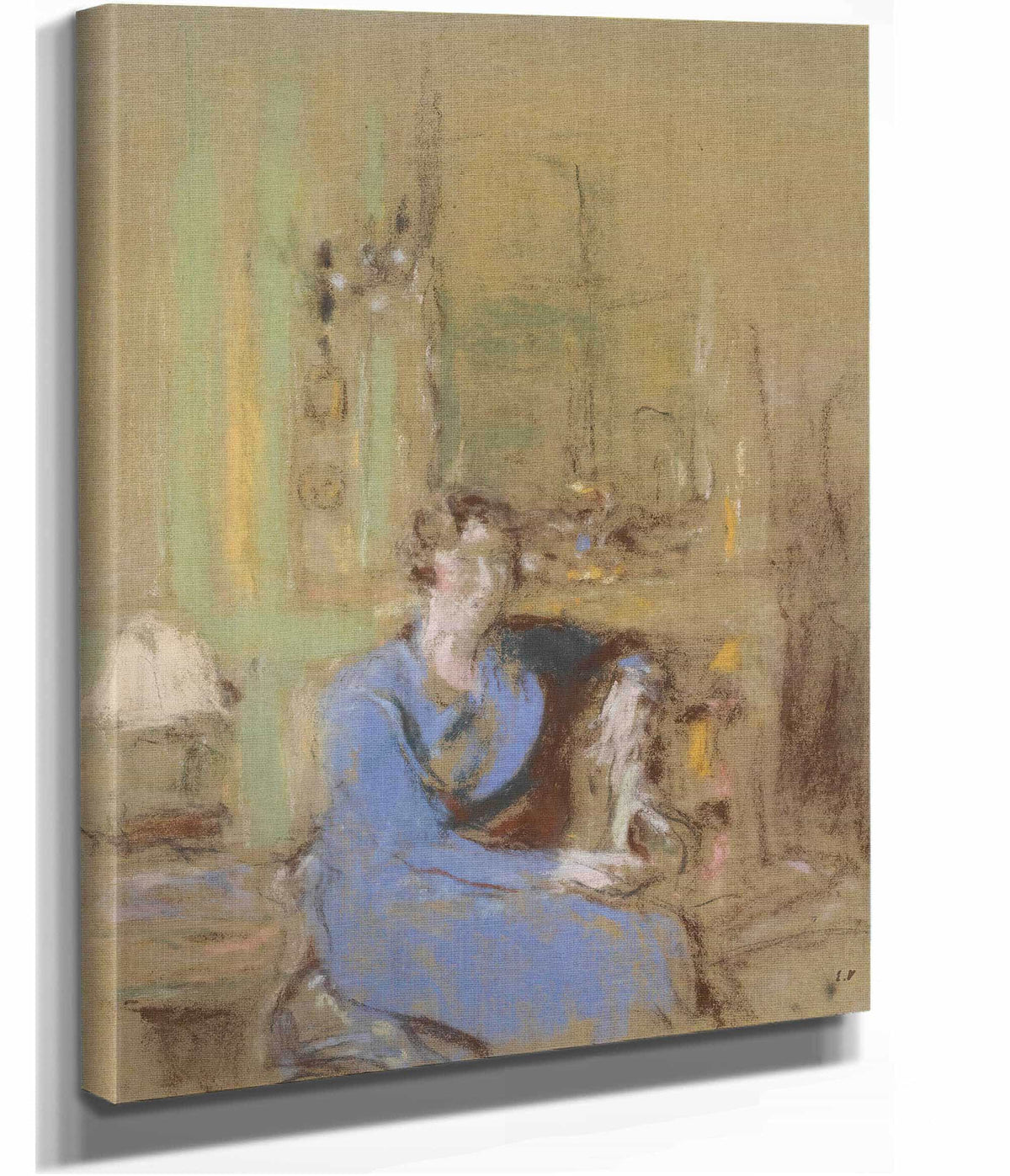 Madame Lucien Sauphar Assise Dans Son Salon by Edouard Vuillard
