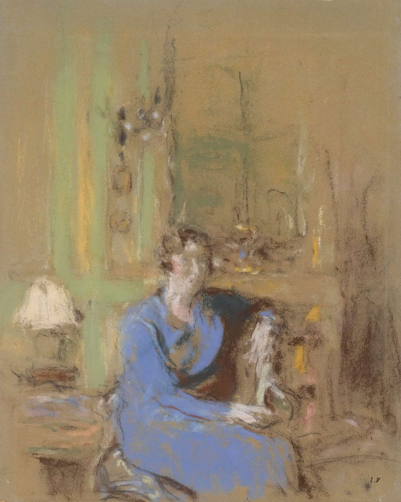 Madame Lucien Sauphar Assise Dans Son Salon by Edouard Vuillard