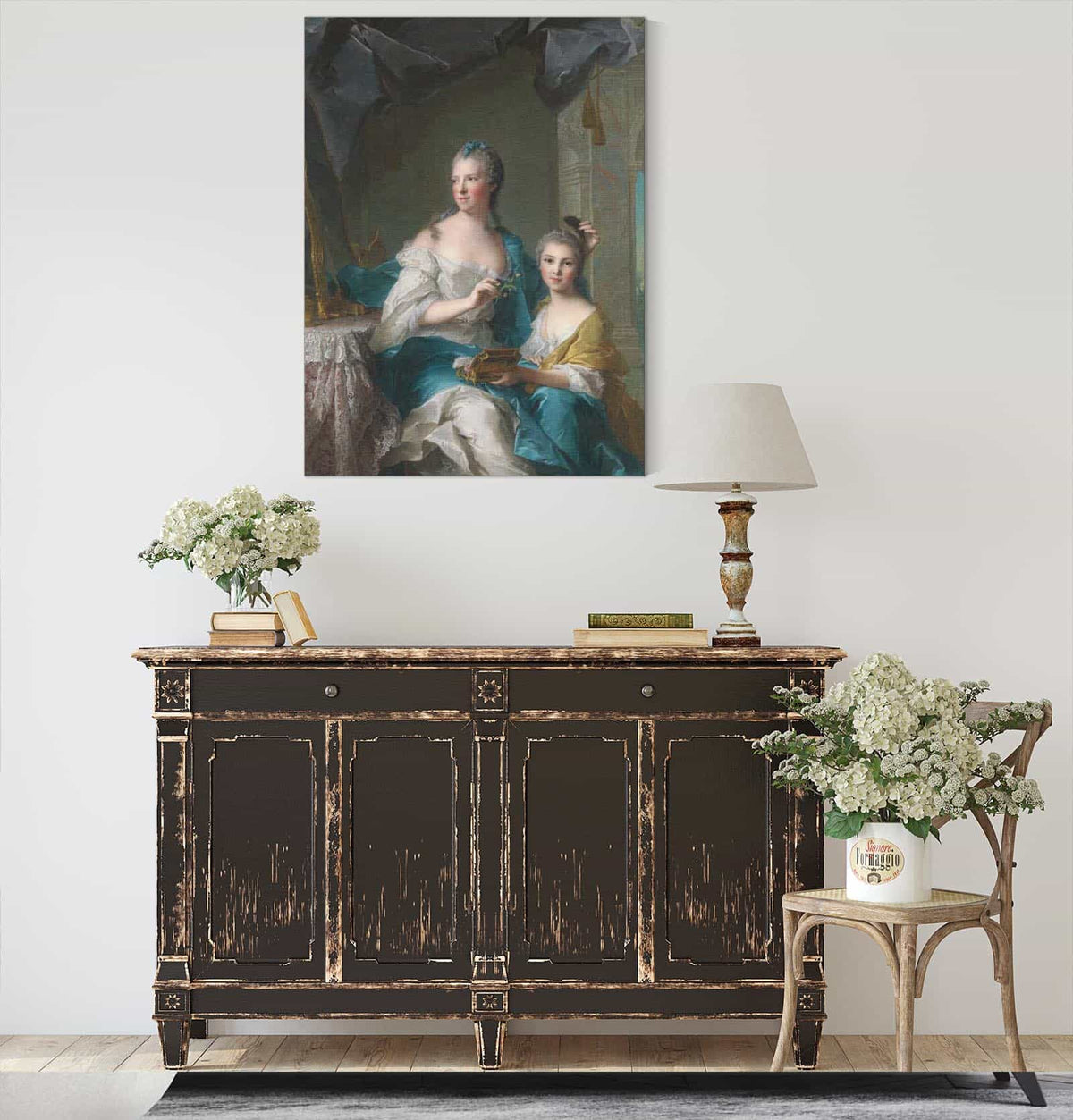 Madame Marsollier And Her Daughter by Jean Marc Nattier