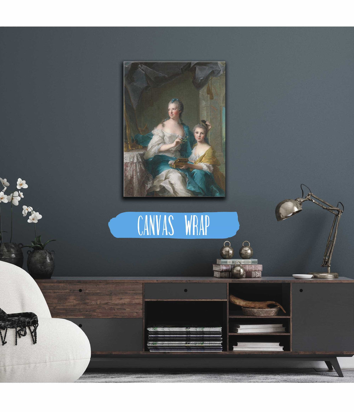 Madame Marsollier And Her Daughter by Jean Marc Nattier