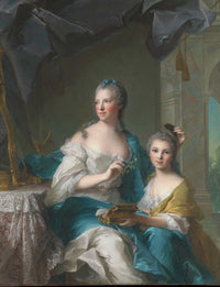 Madame Marsollier And Her Daughter by Jean Marc Nattier