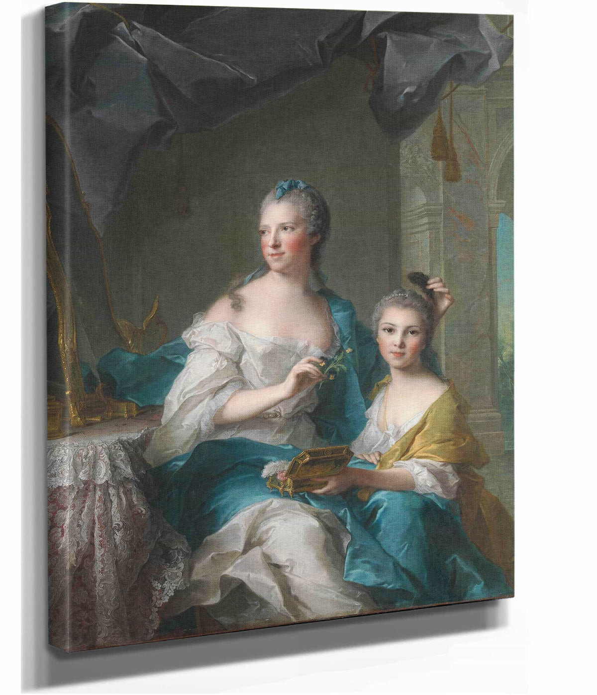 Madame Marsollier And Her Daughter by Jean Marc Nattier
