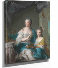 Madame Marsollier And Her Daughter by Jean Marc Nattier