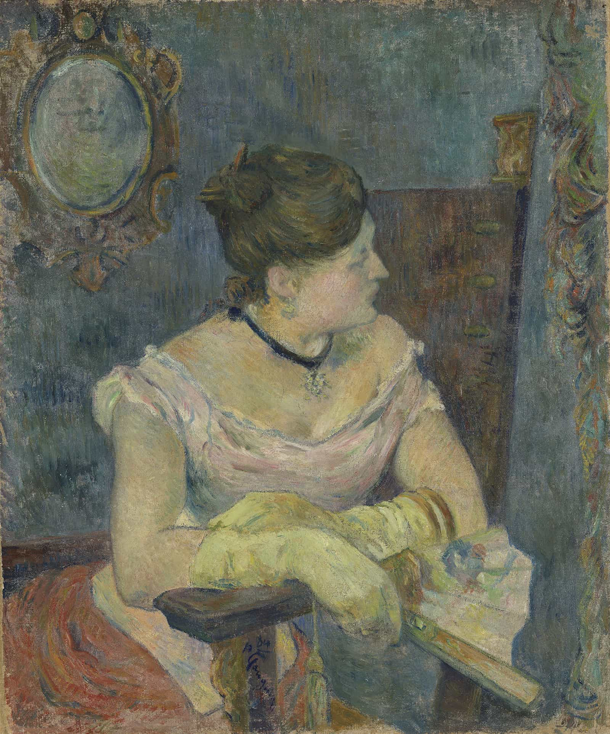 Madame Mette Gauguin In Evening Dress by Paul Gauguin