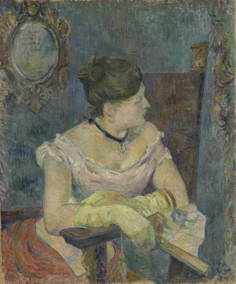 Madame Mette Gauguin In Evening Dress by Paul Gauguin