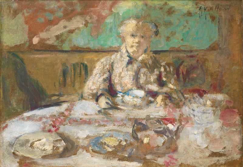 Madame Vuillard At The Dinner Table by Edouard Vuillard