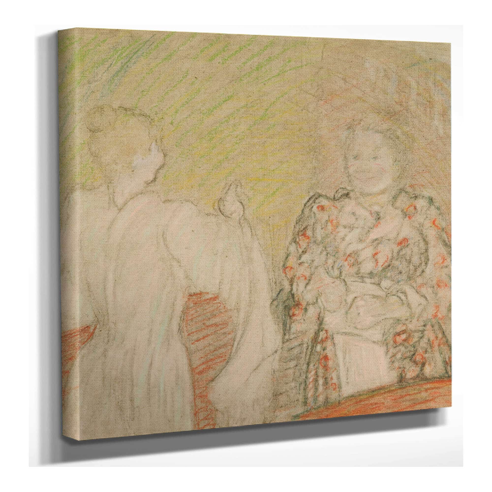 Madame Vuillard Conversant Avec Une Jeune Fille by Edouard Vuillard