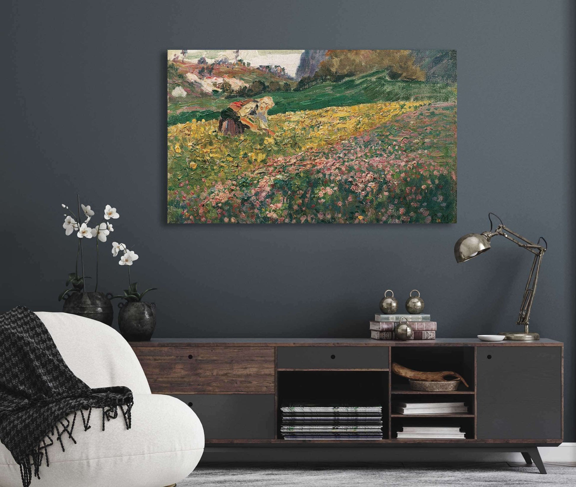 Madchen In Der Blumenwiese by Carl Moll