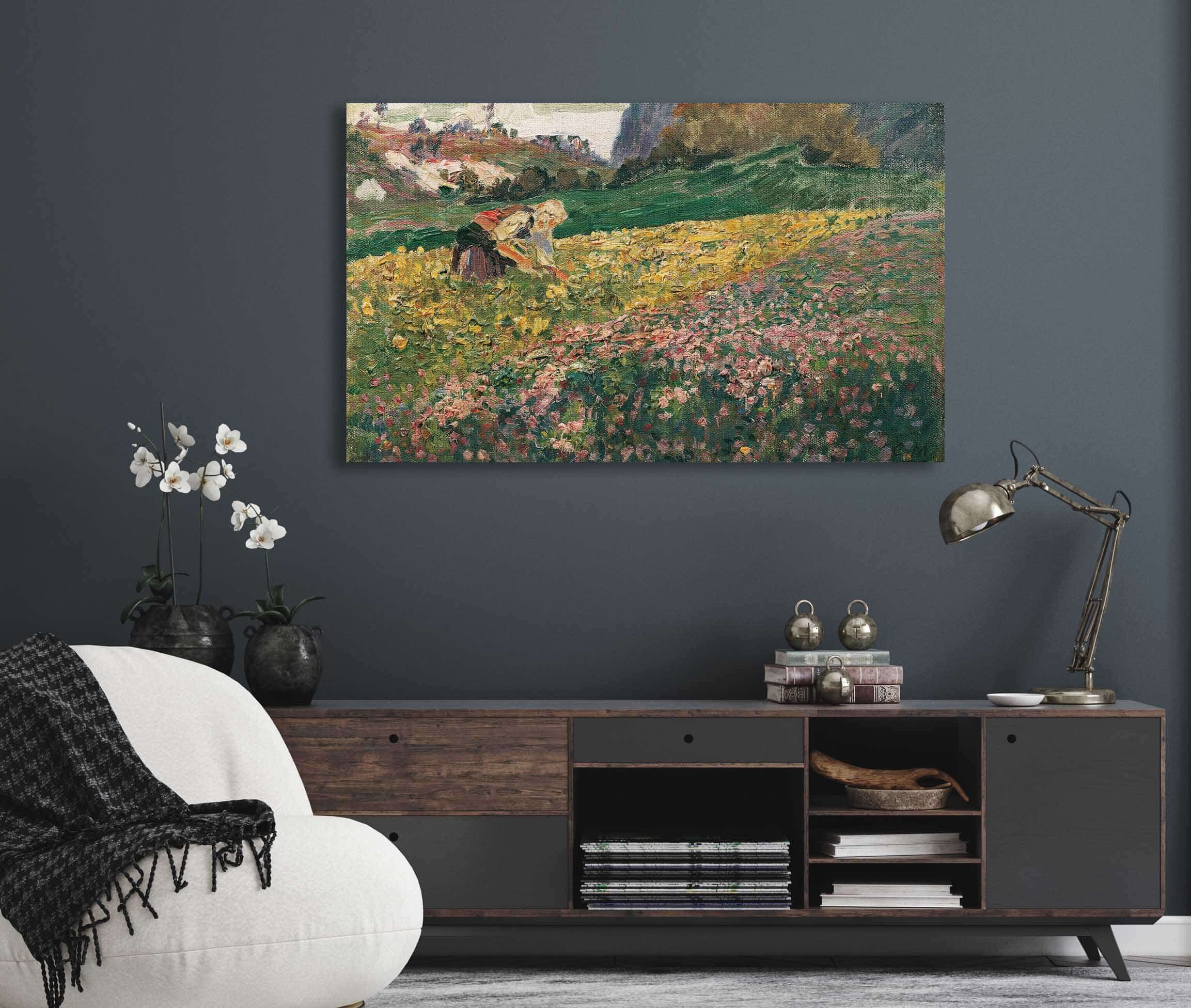 Madchen In Der Blumenwiese by Carl Moll