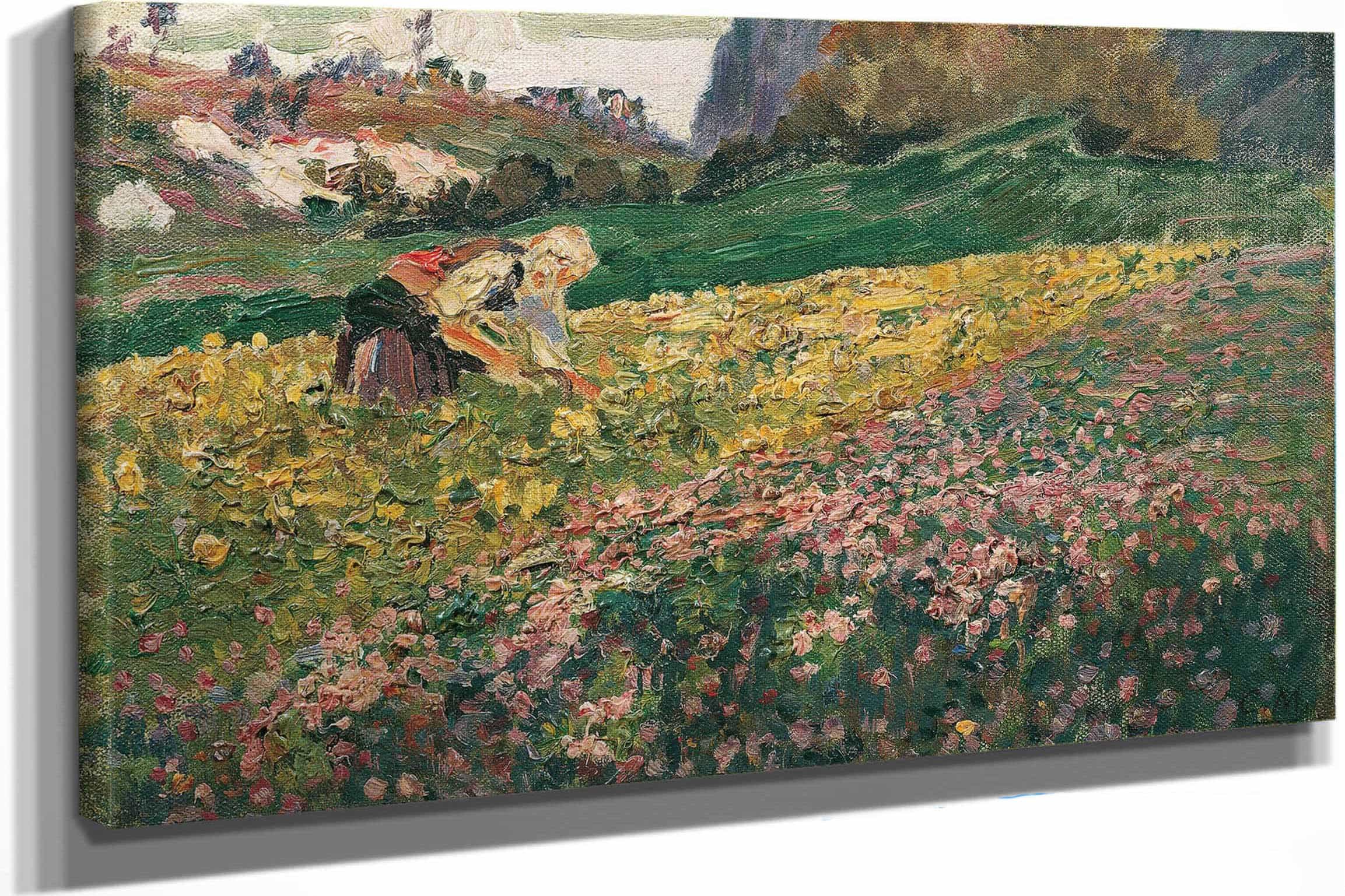 Madchen In Der Blumenwiese by Carl Moll