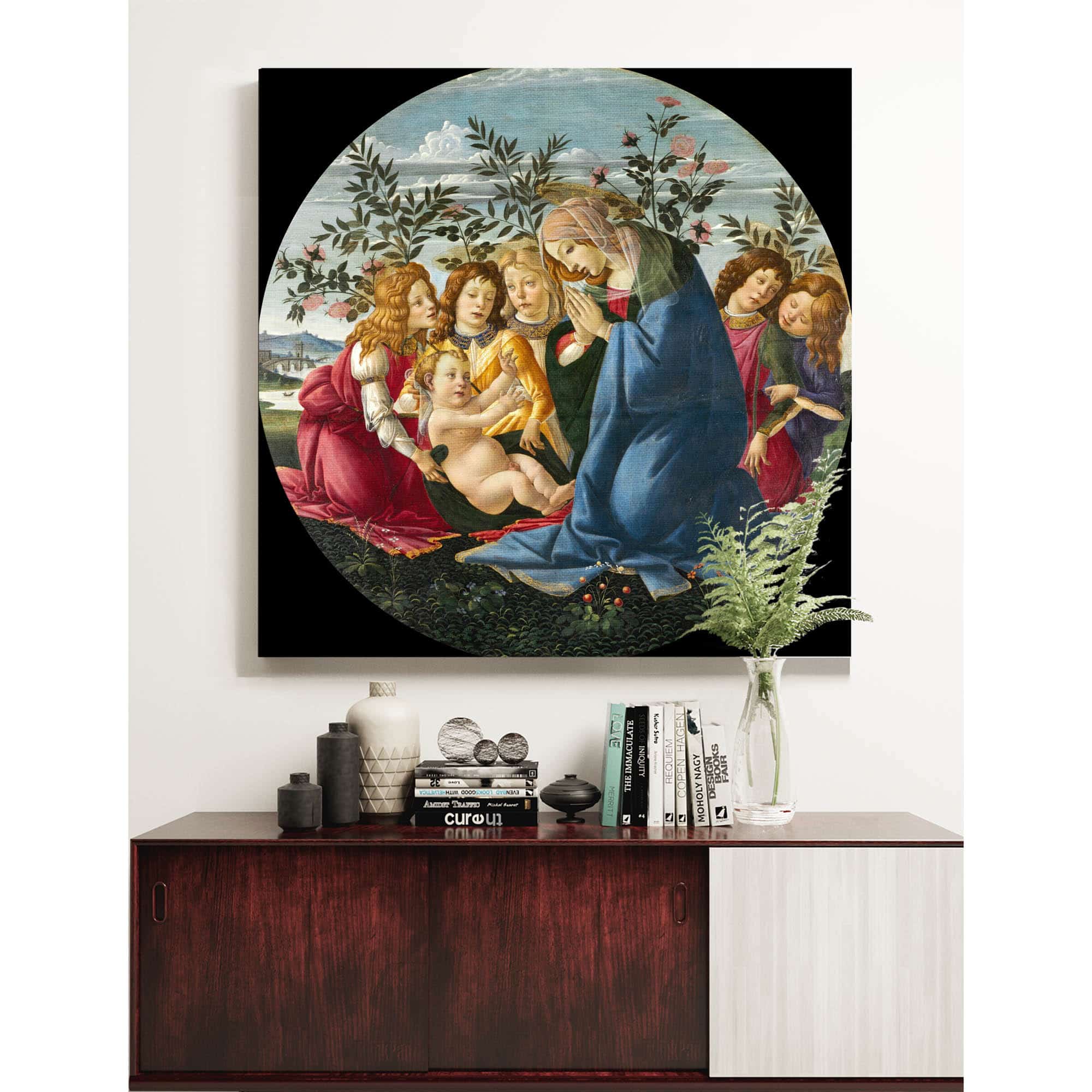 Madonna Adoring The Child With Five Angels From Until by Sandro Botticelli