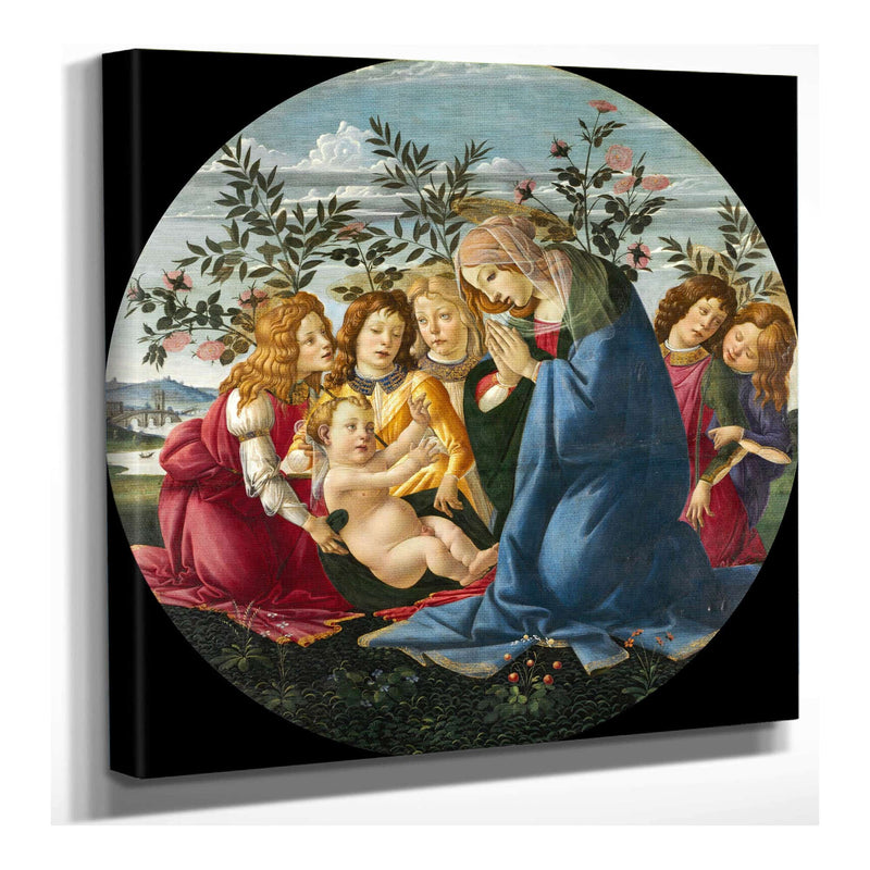 Madonna Adoring The Child With Five Angels From Until by Sandro Botticelli