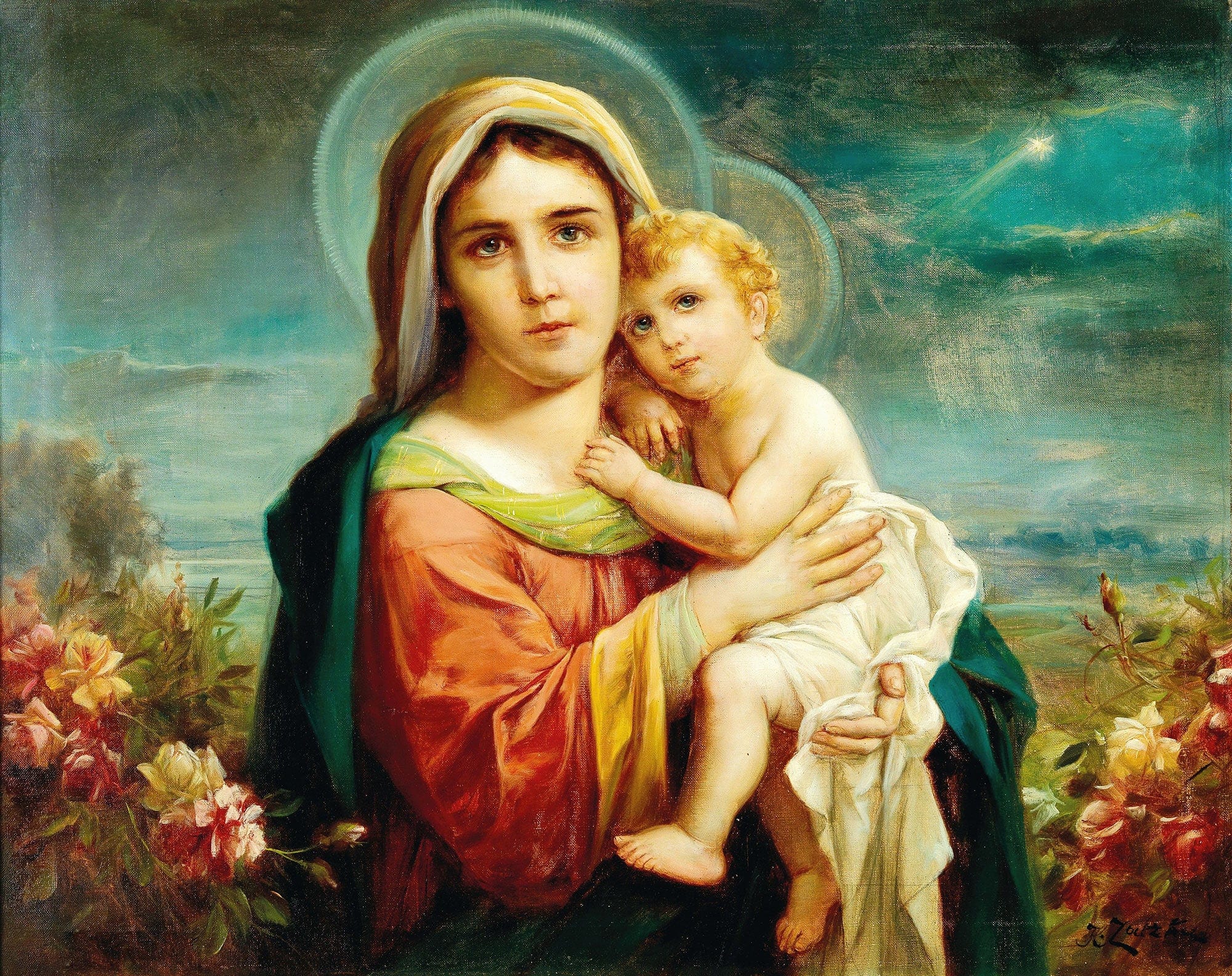 Madonna And Child by Hans Zatzka