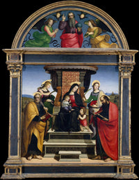 Madonna And Child Enthroned With Saints by Raphael