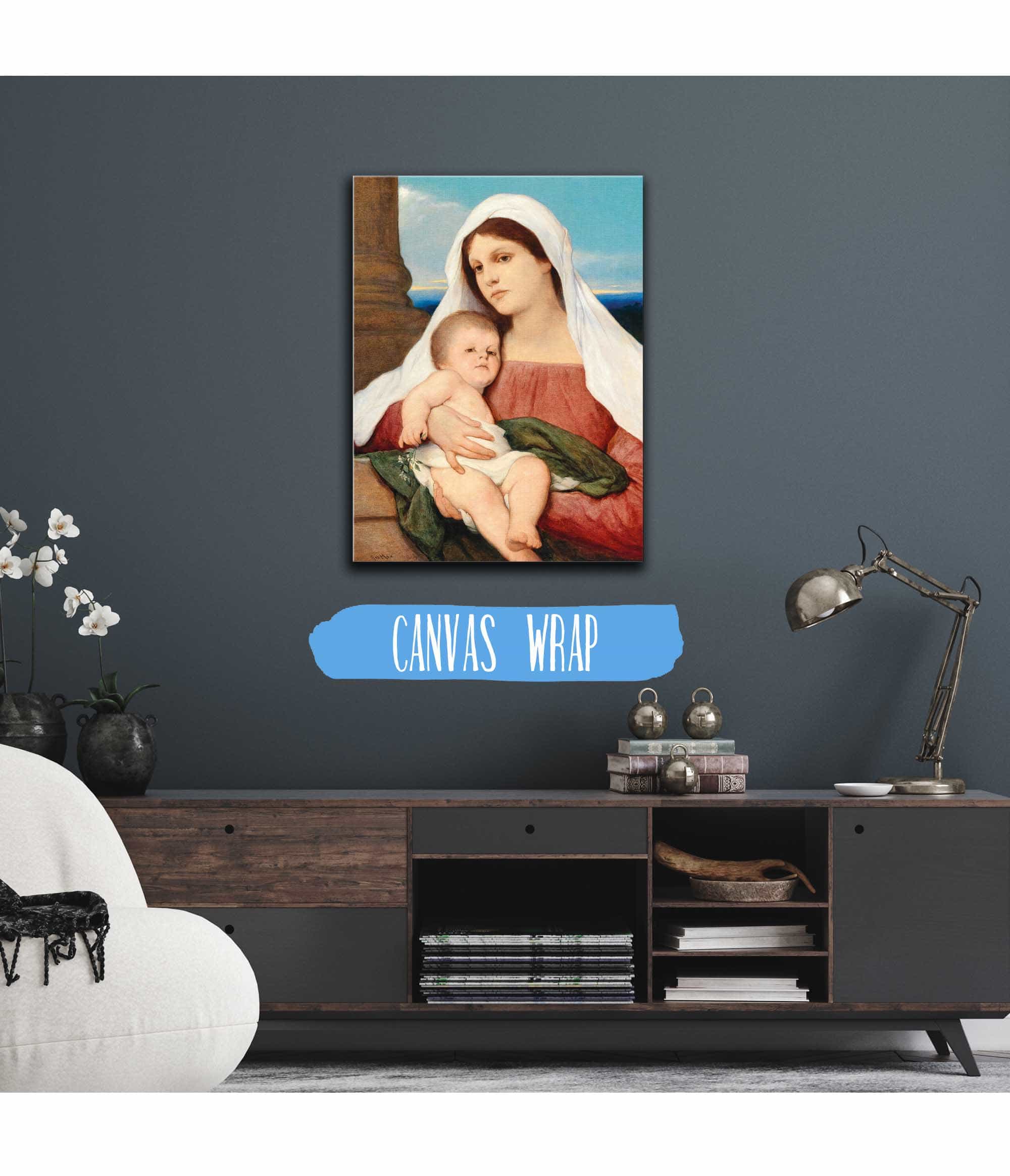 Madonna And Child In An Open Landscape by Gabriel Von Max