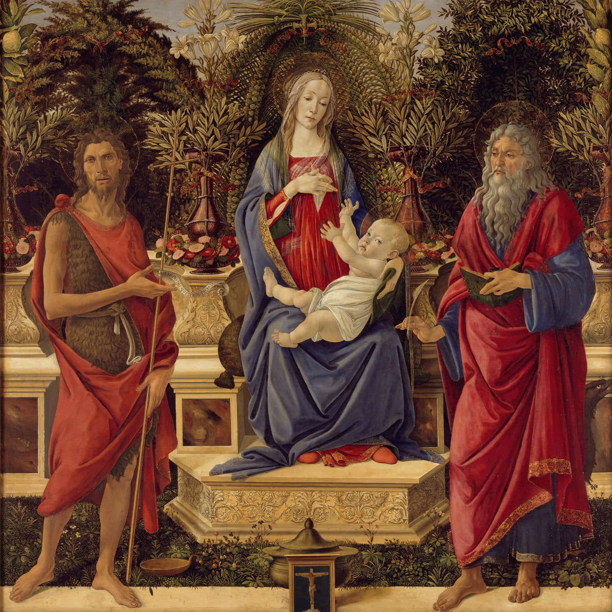 Madonna And Child With Both Saints John by Sandro Botticelli