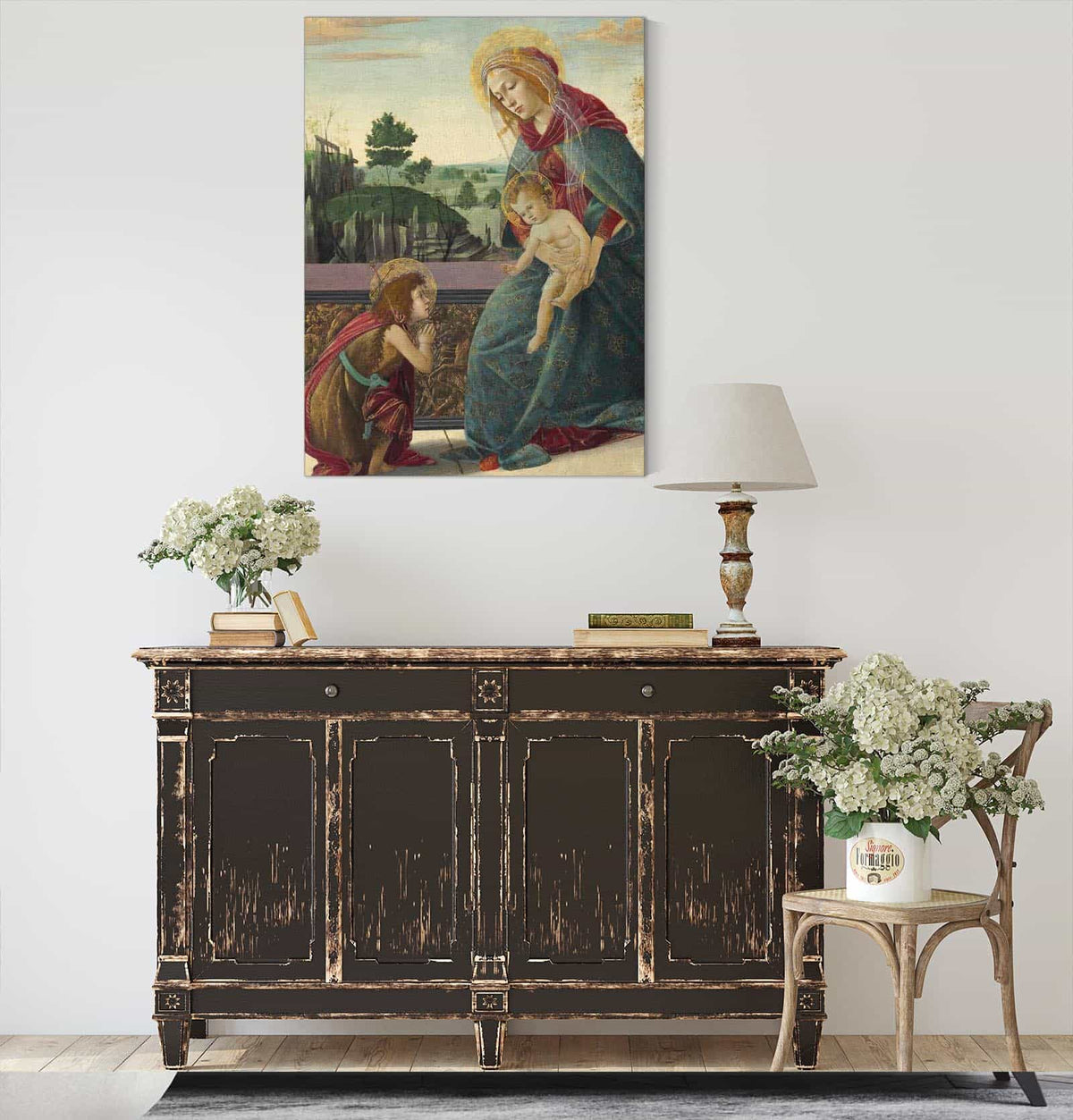 Madonna And Child With Young Saint John The Baptist by Sandro Botticelli