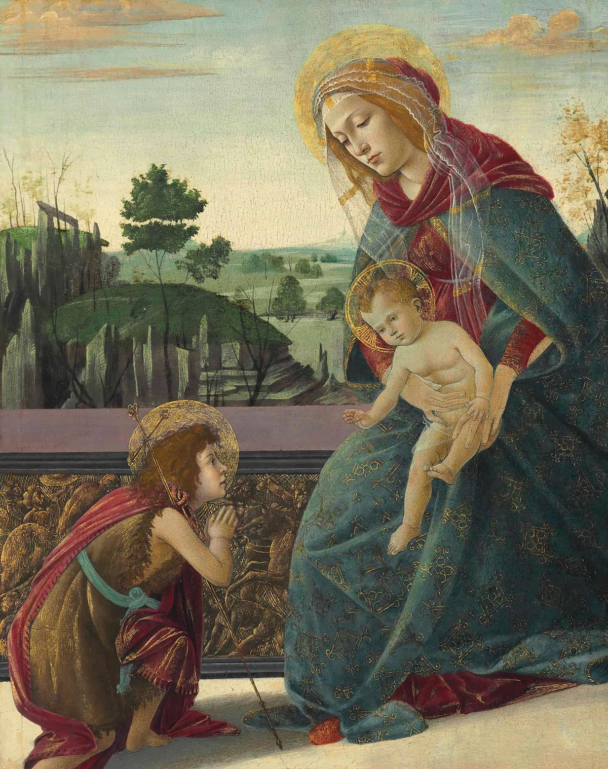 Madonna And Child With Young Saint John The Baptist by Sandro Botticelli