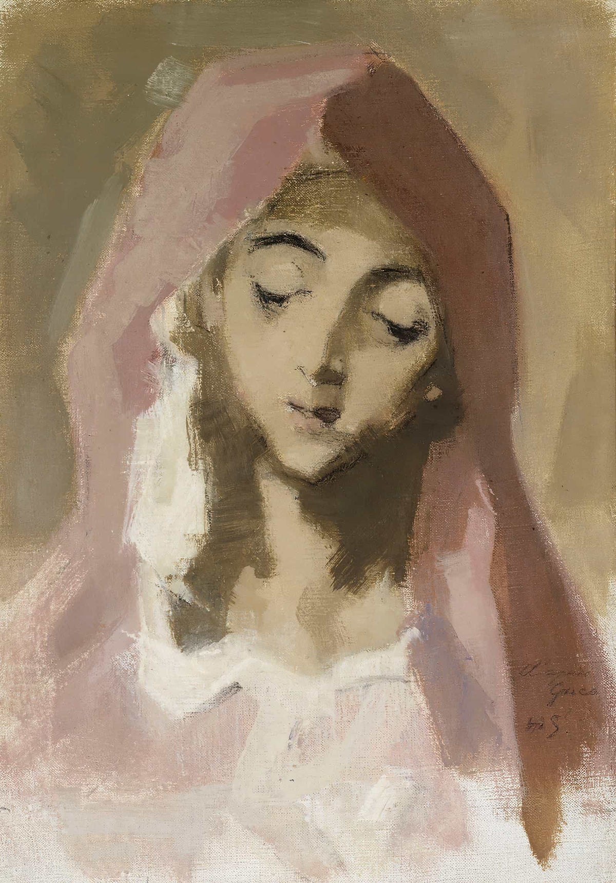 Madonna De La Charite After El Greco by Helene Schjerfbeck