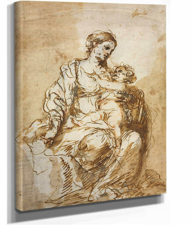 Madonna Nursing The Christ Child by Bartolome Esteban Murillo