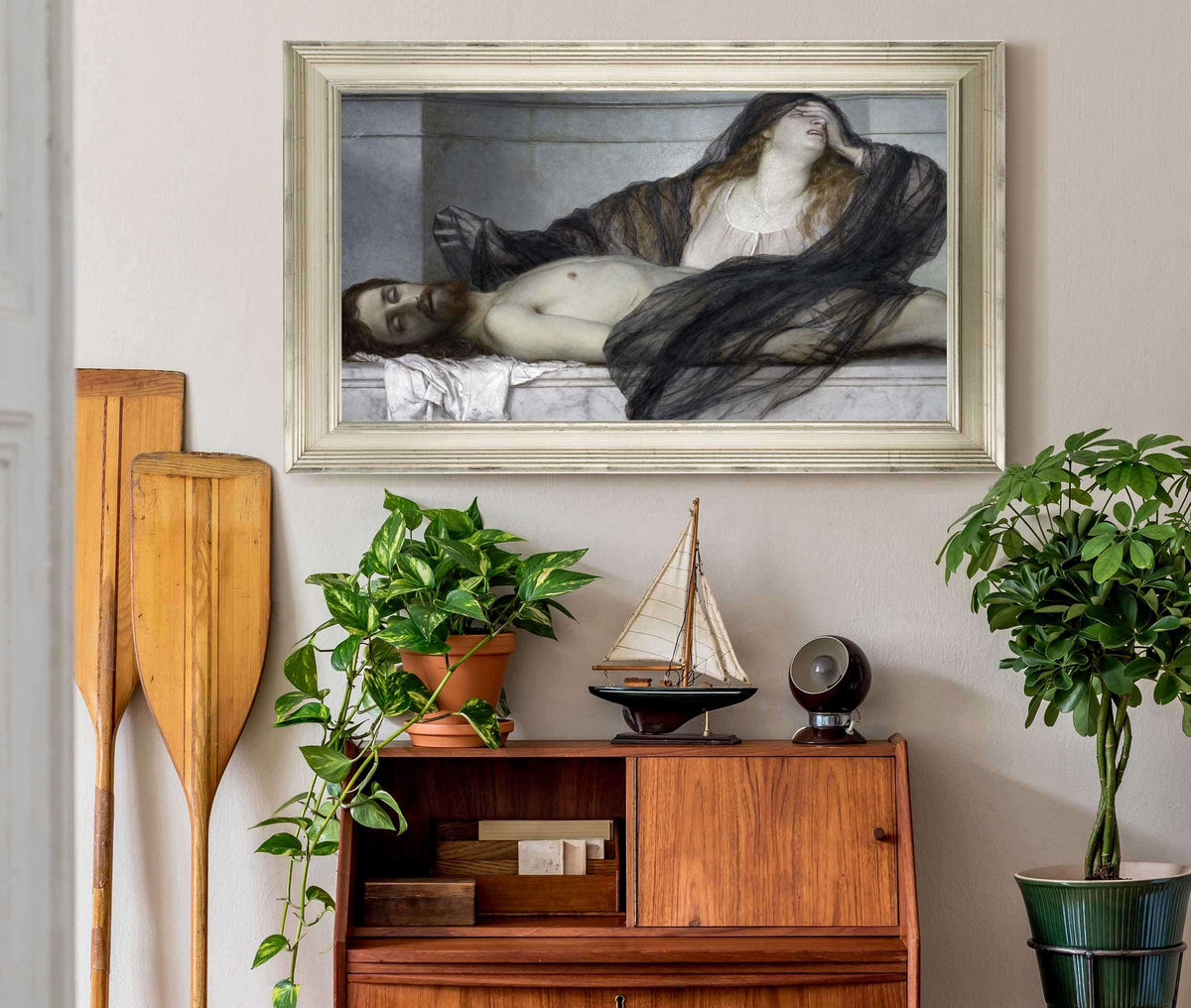 Magdalene Grieving Over The Body Of Christ by Arnold Bocklin