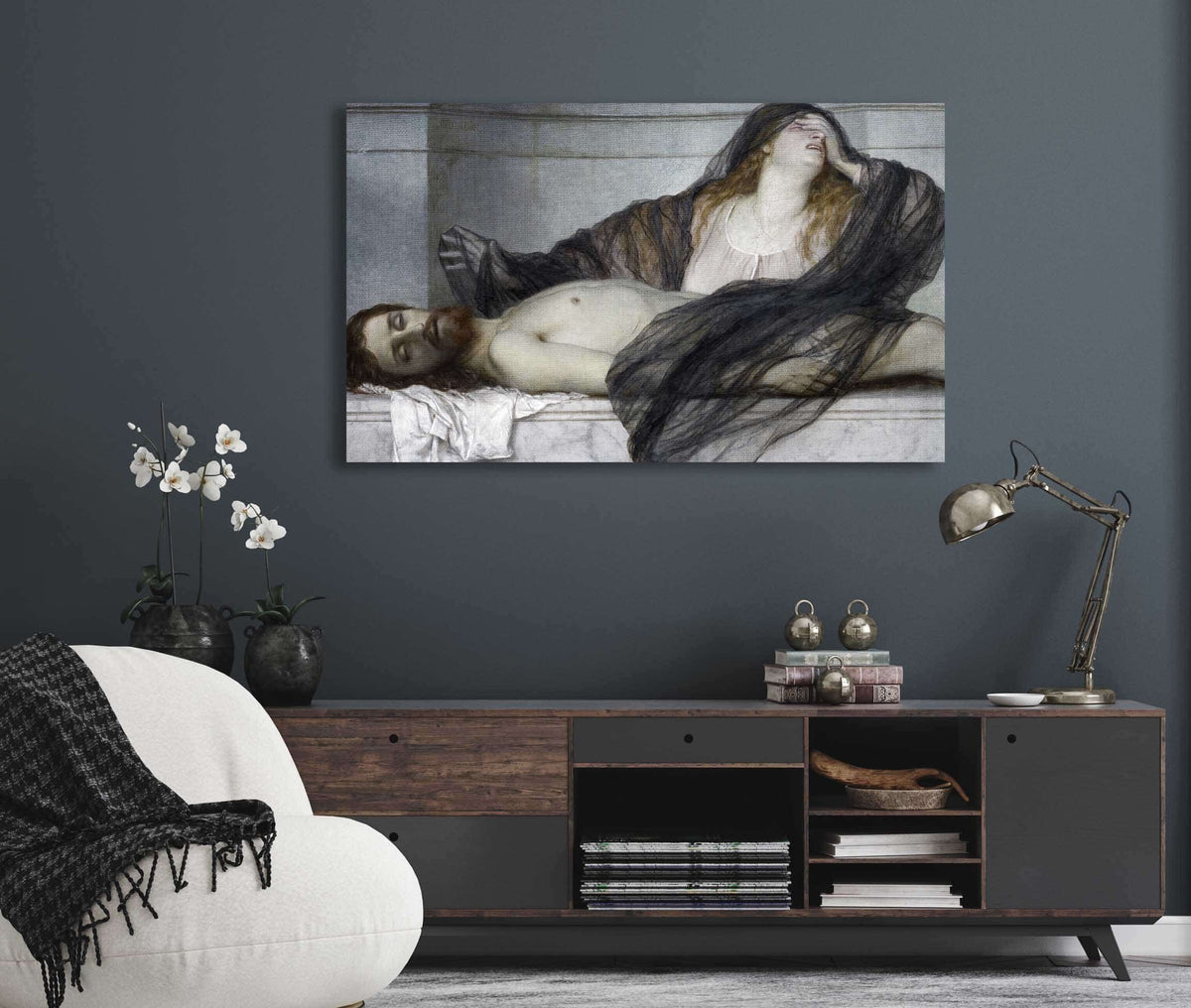 Magdalene Grieving Over The Body Of Christ by Arnold Bocklin