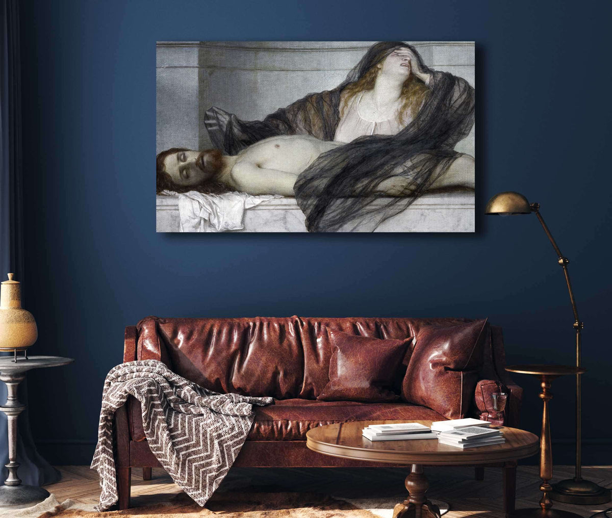 Magdalene Grieving Over The Body Of Christ by Arnold Bocklin